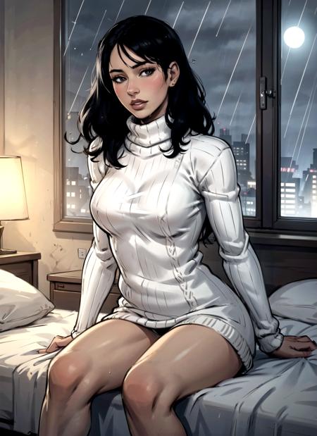73387-1147651996-beautiful woman, straight black hair, sitting in a bedroom, at night, raining, wearing a long sweater, (solo), realistic.png